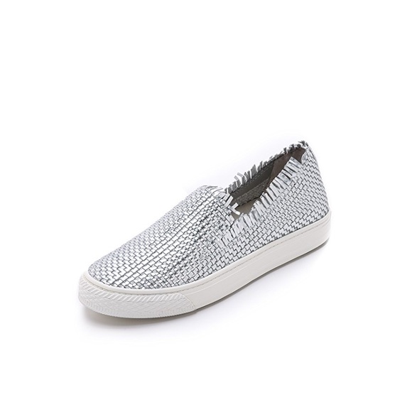 Loeffler Randall Shoes - Loeffler Randall Woven Silver Slip On Sneaker